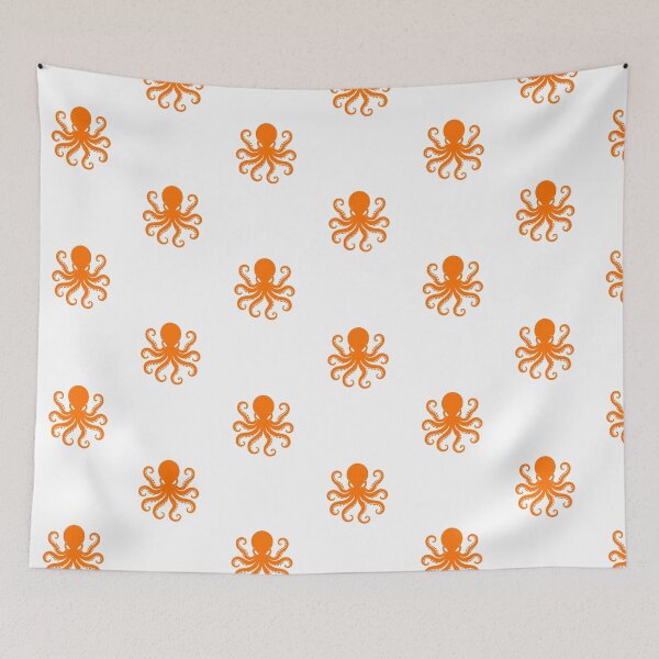 Item preview, Stylized Orange Octopus with Elegant Tentacles designed and sold by KM Design.