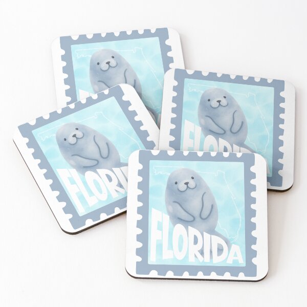 Item preview, Florida Manatee Stamp designed and sold by CozyTideClub.