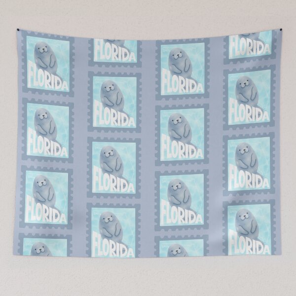 Item preview, Florida Manatee Stamp designed and sold by CozyTideClub.
