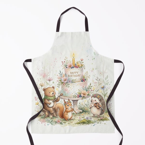 Item preview, Enchanted Forest Birthday Card | Woodland Animals Music Watercolor | Hedgehog Squirrel Bear Birthday designed and sold by MelodicArt.