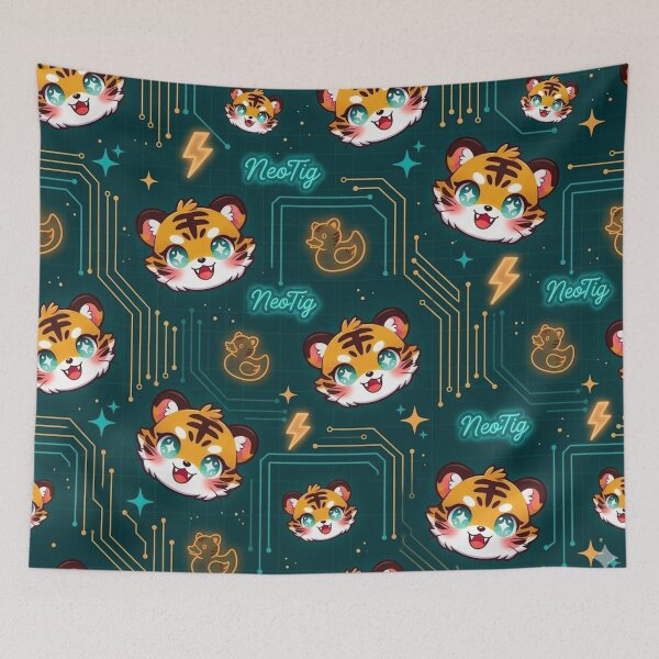 Item preview, Cute Tiger Pattern Kids Gift Wrapping Paper Toddler Room Decor Animal Print designed and sold by NeoTigLuna.