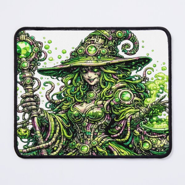 Item preview, Emerald Elixir – Cyberpunk Witch of the Glowing Cauldron designed and sold by onlin3boutiqu3.