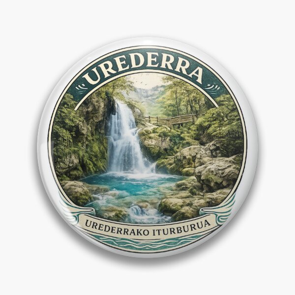 Item preview, Urederra | Urederrako Iturburua – Vintage Waterfall Illustration designed and sold by Daila69.