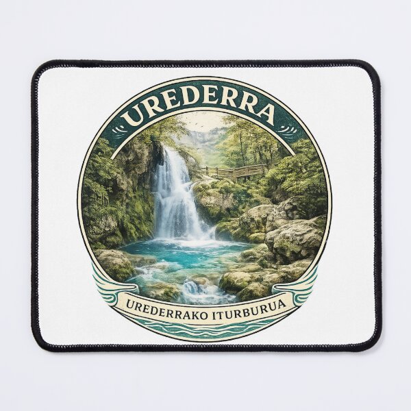 Item preview, Urederra | Urederrako Iturburua – Vintage Waterfall Illustration designed and sold by Daila69.
