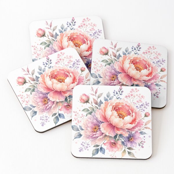 Item preview, Vibrant Watercolor Peony and Wildflower Bouque designed and sold by Jaideep Walia.
