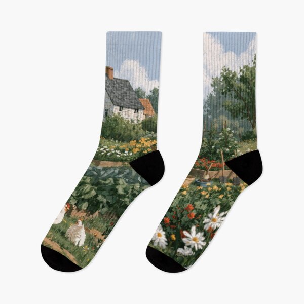Item preview, T-shirt - Wall Art - Poster: Countryside Cottage Garden Serenity designed and sold by ForeverPrintsOK.