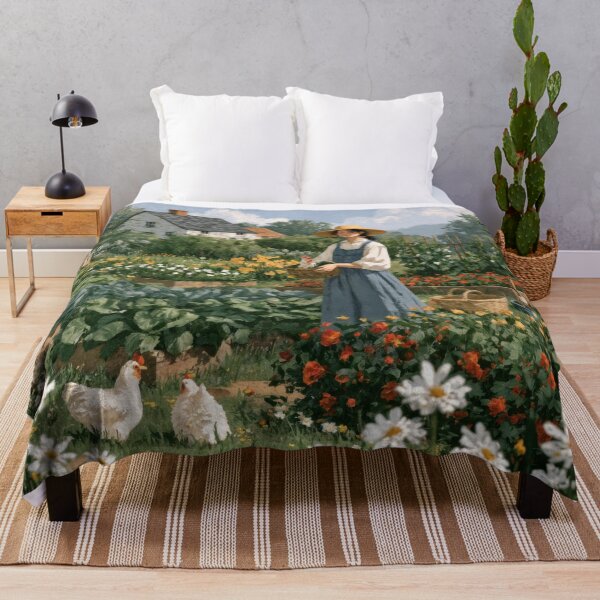 Item preview, T-shirt - Wall Art - Poster: Countryside Cottage Garden Serenity designed and sold by ForeverPrintsOK.