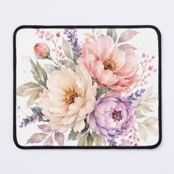 Item preview, Elegant Watercolor Peony and Lavender Bouquet  designed and sold by Jaideep Walia.