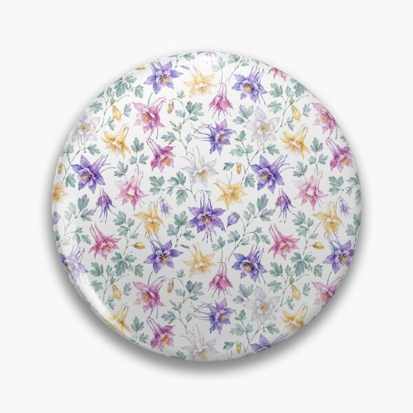 Item preview, Columbine Aquilegia Watercolor Garden Seamless Pattern designed and sold by Inkworksbyshery.