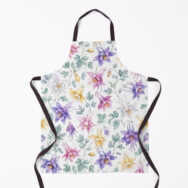 Item preview, Columbine Aquilegia Watercolor Garden Seamless Pattern designed and sold by Inkworksbyshery.