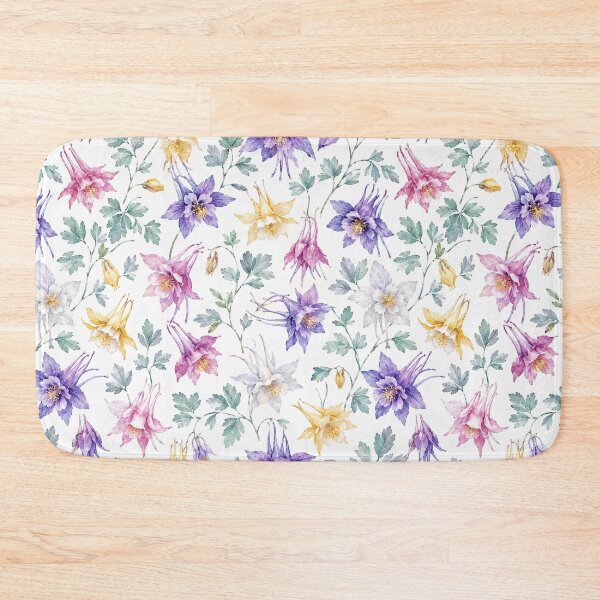 Item preview, Columbine Aquilegia Watercolor Garden Seamless Pattern designed and sold by Inkworksbyshery.