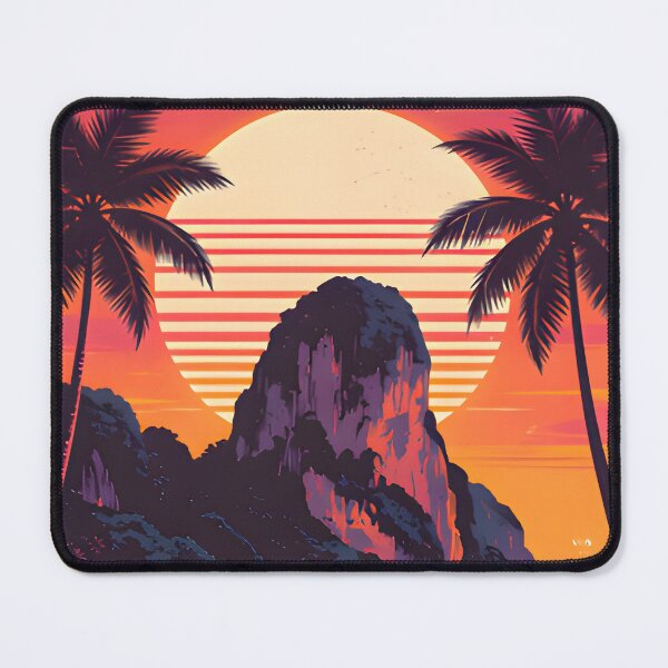 Item preview, Maya Bay Thailand Retro Sunset Travel Poster Tropical Beach Wall Art designed and sold by Spirit of Siam.