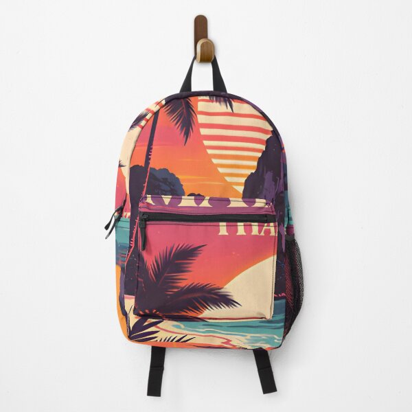 Item preview, Maya Bay Thailand Retro Sunset Travel Poster Tropical Beach Wall Art designed and sold by Spirit of Siam.