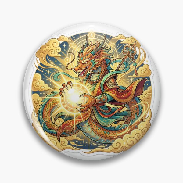 Item preview, Eastern Dragon Monk Pearl Mythical Creature Anime Sticker designed and sold by uegi.