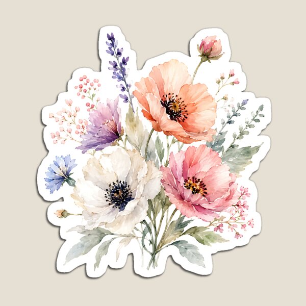Item preview, Watercolor Wildflower Bouquet Art  designed and sold by Jaideep Walia.