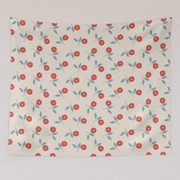 Item preview, Folk Floral Red Daisies designed and sold by Kusaka.art.