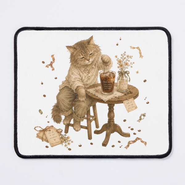 Item preview, Cute Cat Iced Coffee Lover Home Cafe Cottagecore Aesthetic designed and sold by AQUILAKREO.