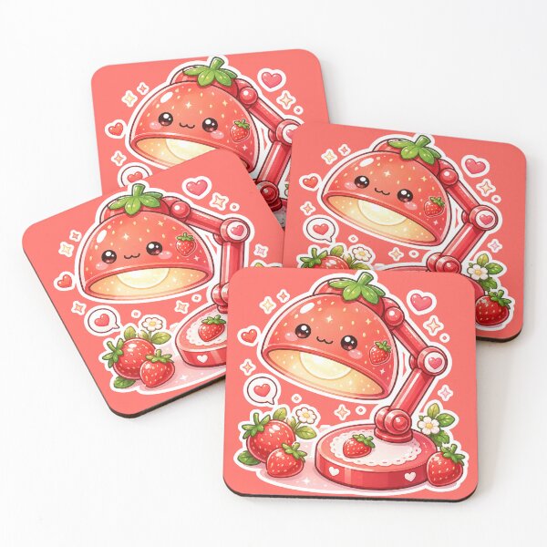 Item preview, Cute Strawberry Desk Lamp Sticker designed and sold by Christiana-Art.