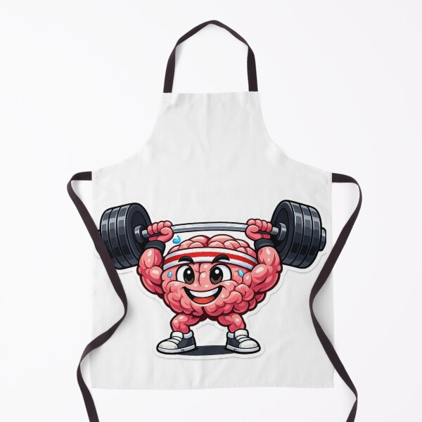 Item preview, Strong Brain Gym Motivation – Muscular Brain Lifting Barbell Cartoon designed and sold by Jlespors09.
