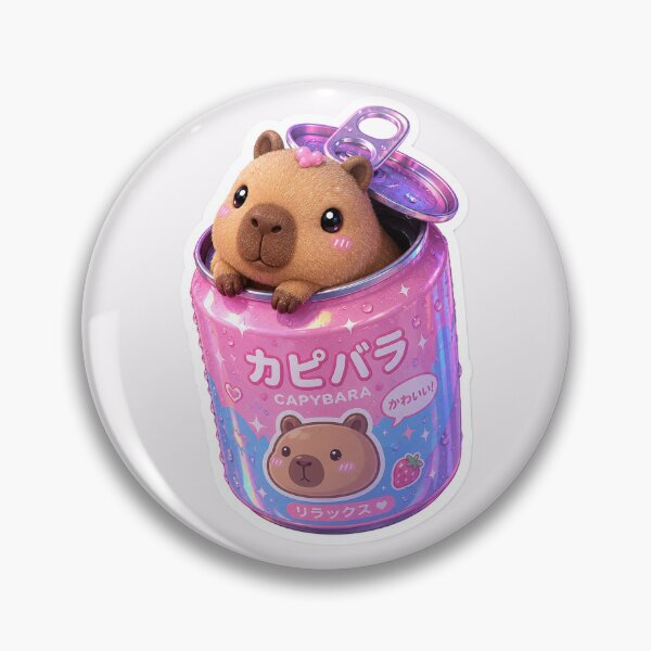 Item preview, Kawaii Capybara Soda Can – Cute Pastel 3D Cartoon Sticker designed and sold by AstraDrip Studio.