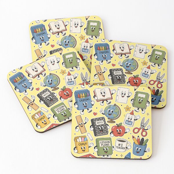 Item preview, Cute Teacher Pattern Collection | Rubber Hose Style School Supplies Cartoon Design designed and sold by TheStephanieRome.