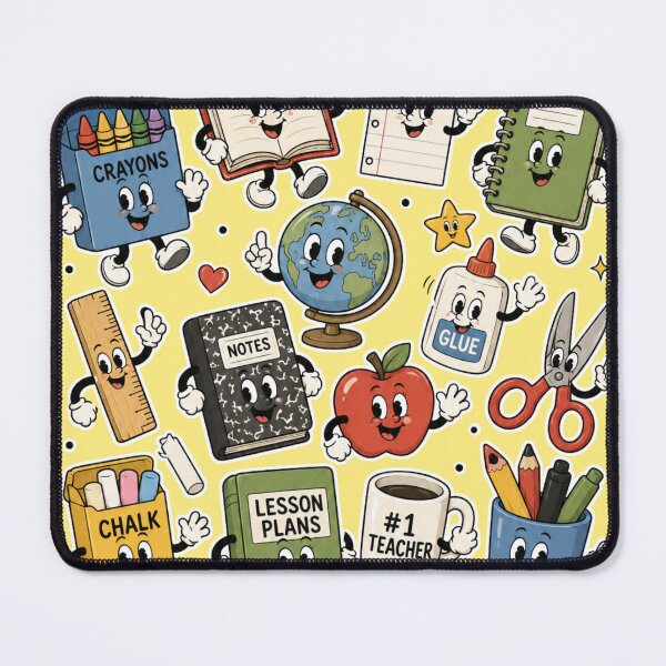 Item preview, Cute Teacher Pattern Collection | Rubber Hose Style School Supplies Cartoon Design designed and sold by TheStephanieRome.
