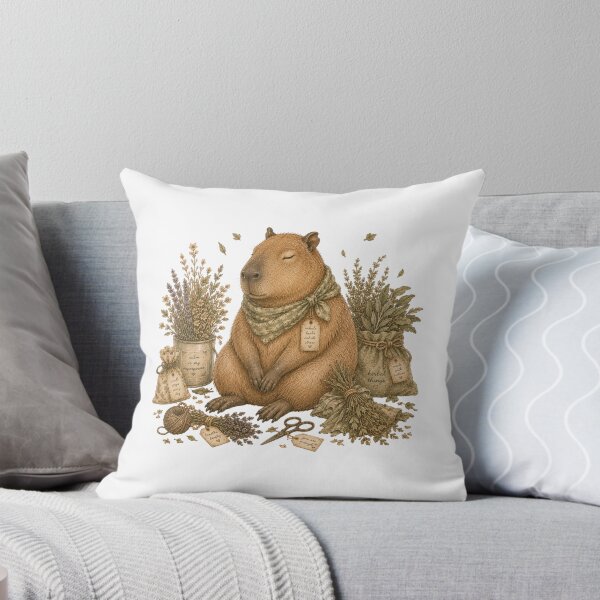 Item preview, Vintage Capybara Herbalist Dried Lavender Cottagecore Aesthetic designed and sold by AQUILAKREO.