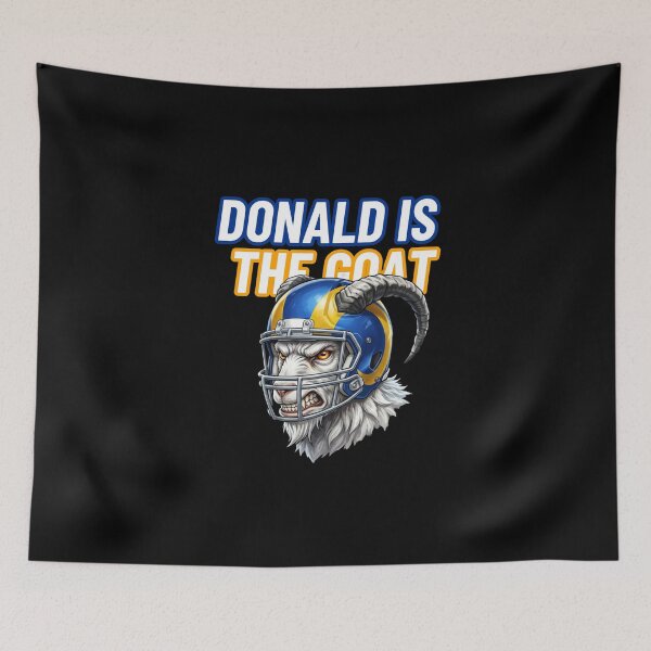 Item preview, Donald is the GOAT Rams DT Legend Fan Graphic designed and sold by ThatFootball12.