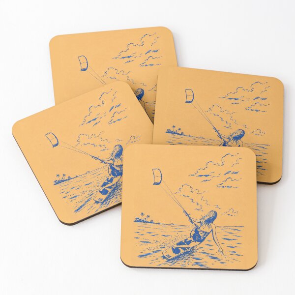 Item preview, Retro Kitesurf Ocean Adventure Coastal Artwork designed and sold by Islabonita..