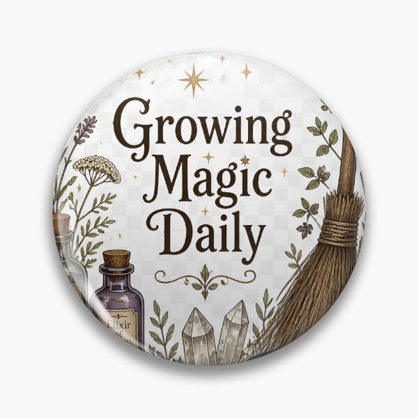 Item preview, Growing Magic Daily – Cottagecore Witchy Botanical Design | Moon, Crystals & Potion Art designed and sold by ColorClouds.