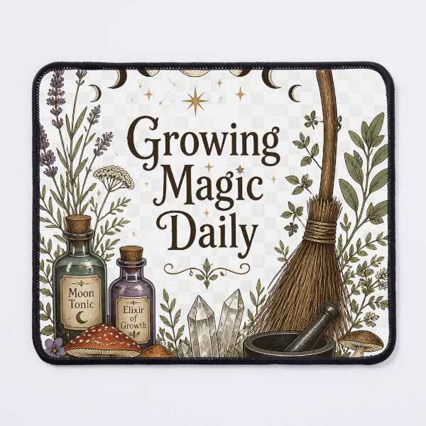 Item preview, Growing Magic Daily – Cottagecore Witchy Botanical Design | Moon, Crystals & Potion Art designed and sold by ColorClouds.