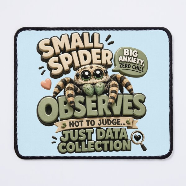 Item preview, Small Spider Observes Just Data Collection Jumping Spider designed and sold by Weirdwildco69.