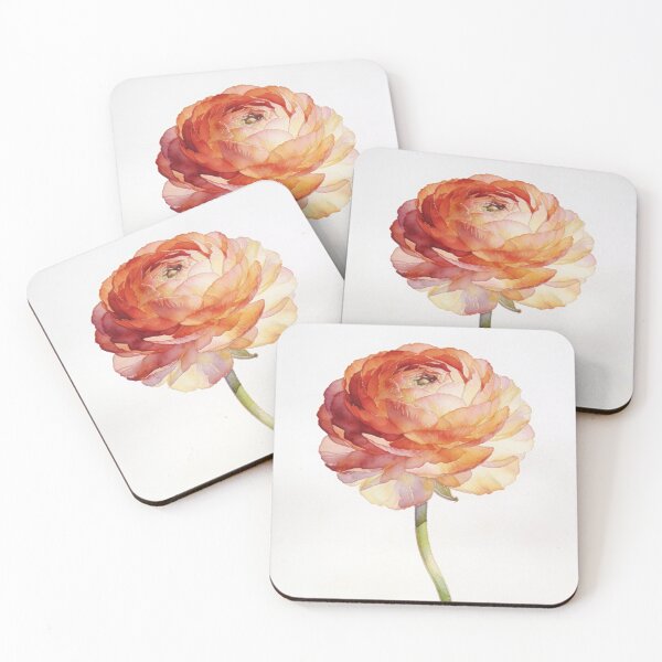Item preview, Elegant Terracotta Watercolor Ranunculus - Minimalist Japandi Botanical Wall Art designed and sold by sana designer.