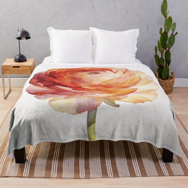 Item preview, Elegant Terracotta Watercolor Ranunculus - Minimalist Japandi Botanical Wall Art designed and sold by sana designer.