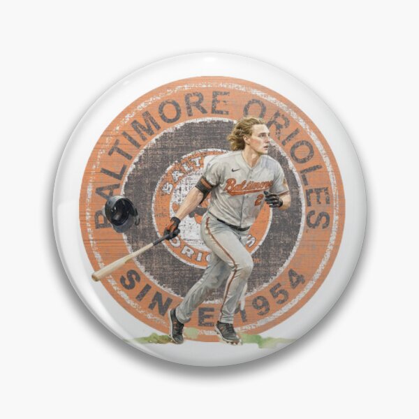 Item preview, Retro Baltimore Orioles Baseball player with long blonde hair, grunge logo designed and sold by cucuzeus.