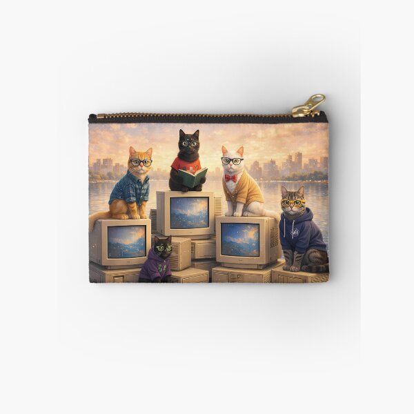 Item preview, Retro Tech Geeky Cats designed and sold by M-Y-A-R-T-.