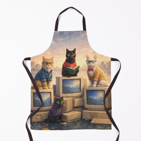 Item preview, Retro Tech Geeky Cats designed and sold by M-Y-A-R-T-.
