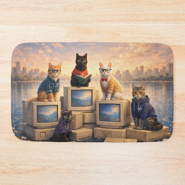 Artikelvorschau, Retro Tech Geeky Cats entworfen und verkauft von M-Y-A-R-T-.