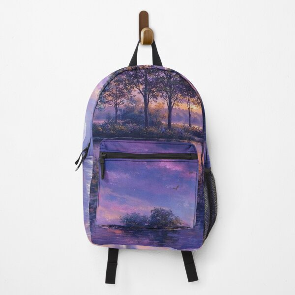 Item preview, Purple Pink Moonlight Lake Landscape Full Moon Reflection designed and sold by Joey Santiago.