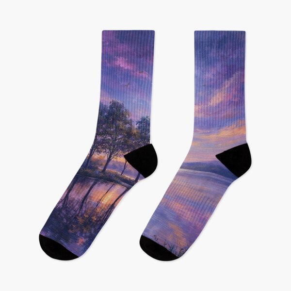Item preview, Purple Pink Moonlight Lake Landscape Full Moon Reflection designed and sold by Joey Santiago.
