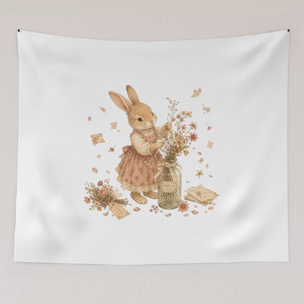 Item preview, Cute Bunny Dried Flowers Floral Bouquet Coquette Aesthetic designed and sold by AQUILAKREO.