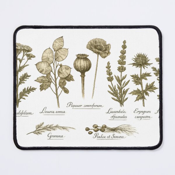 Item preview, Vintage Botanical Herb Chart Dark Academia Plant Illustration Design designed and sold by irfanshikh.