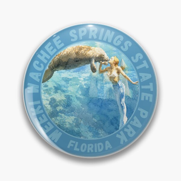 Item preview, Weeki Wachee Springs State Park Badge | Watercolor designed and sold by CozyTideClub.
