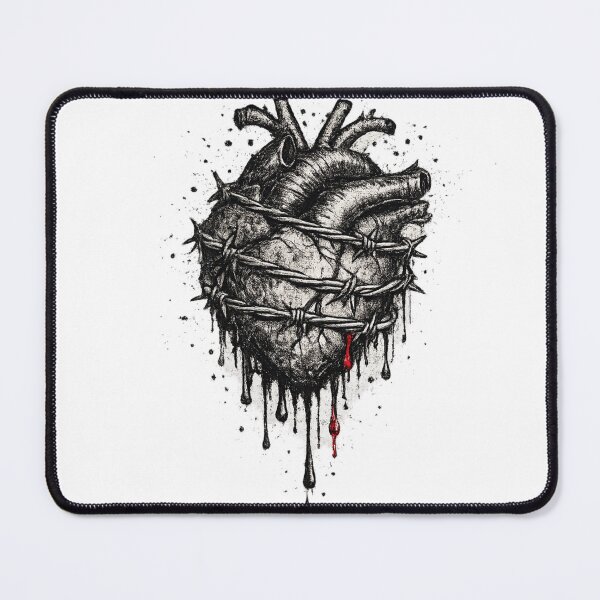 Item preview, Barbed Wire Heart Dark Gothic Tattoo Style Bleeding Heart Design designed and sold by irfanshikh.