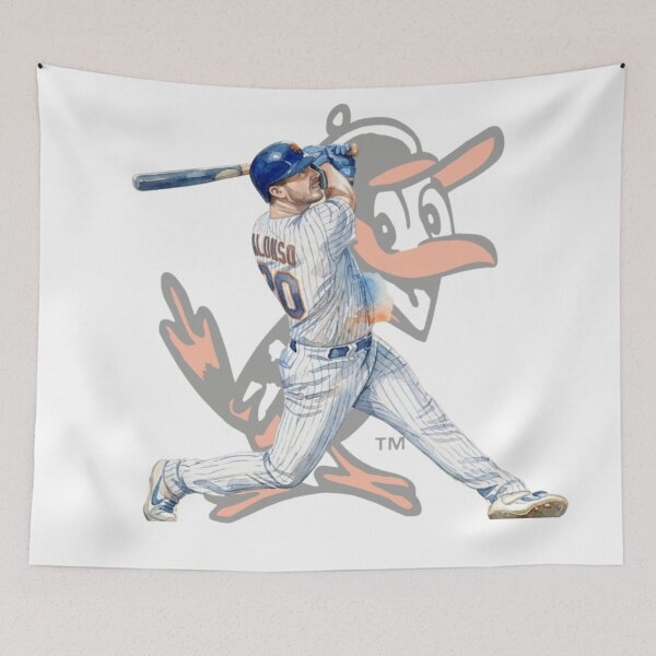 Aperçu de l'œuvre Aquarelle du swing de Pete Alonso lors d'un coup de circuit - Art du baseball créée et vendue par Turnersports.