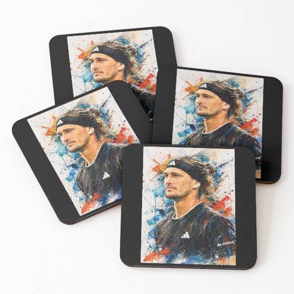 Artikelvorschau, Alexander Zverev – Buntes Aquarell-Tennisporträt entworfen und verkauft von Holy-Verse.