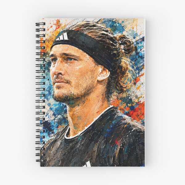 Item preview, Alexander Zverev Colorful Paint Splatter Watercolor Tennis Portrait designed and sold by Holy-Verse.