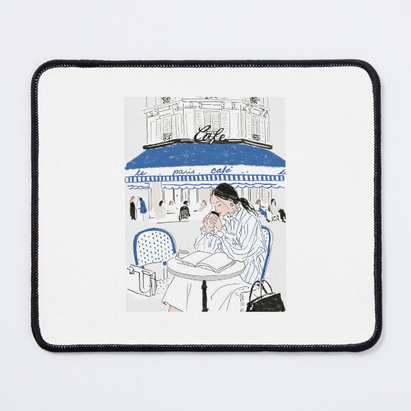 Item preview, Black & White Striped Café Chic Fashion Illustration designed and sold by Ramona-Gliga.
