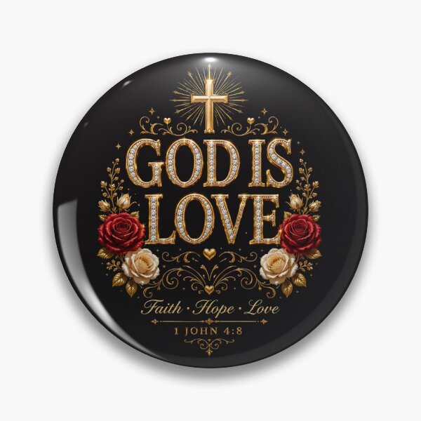 Item preview, God Is  Love , Celebrate the timeless truth of 1 John 4:8 with this elegant, faith-inspired design designed and sold by KINGDOM GOLD STUDIO.