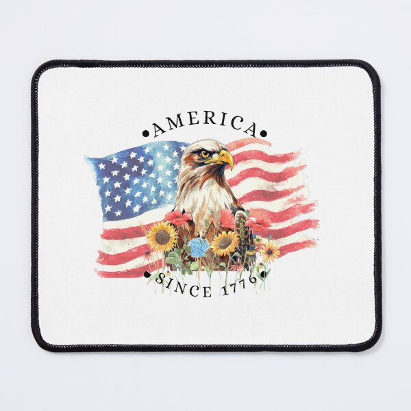 Item preview, Watercolor America Flag Design with Eagle & Flowers designed and sold by jeweleddesigns.